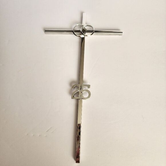 25th Anniversary Silver Plated Cross 10" - Picture 1 of 5